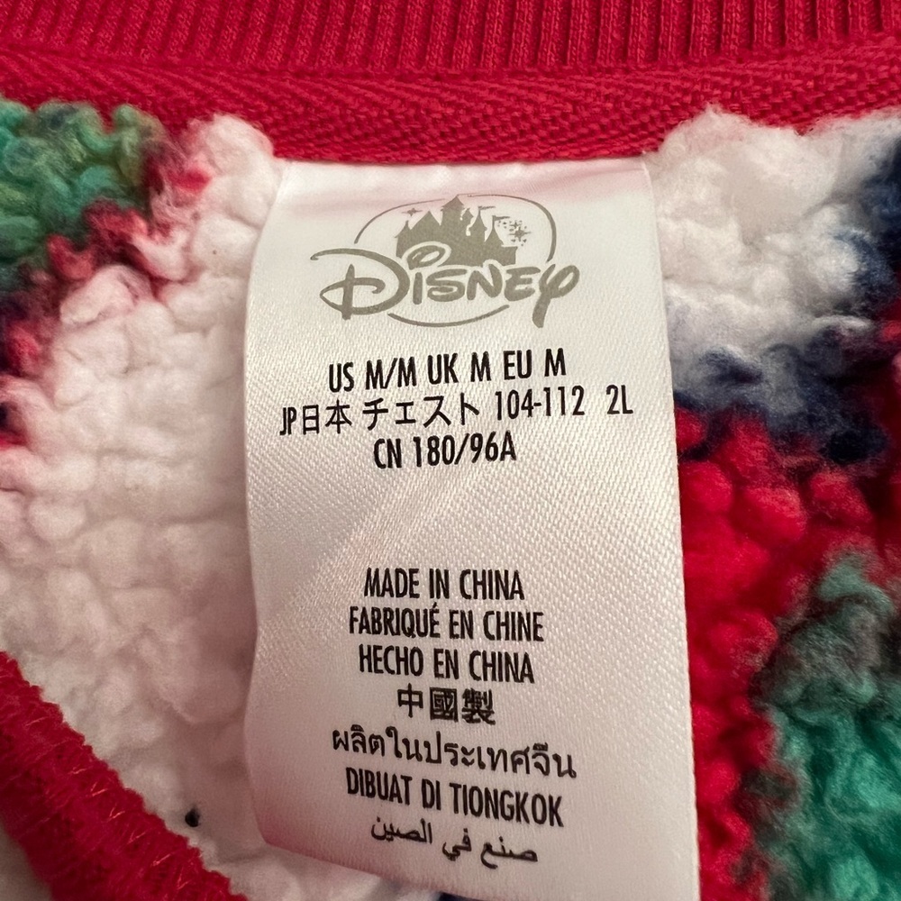 Disney Minnie Mouse Sherpa Fleece Pullover Sweater Red White Women’s Size Medium - Picture 4 of 6